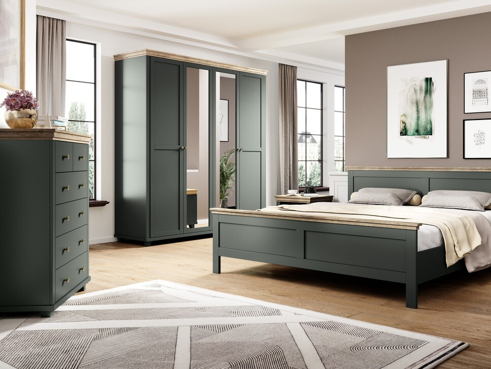 Cómoda Tolnue 121 (Verde oscuro + Roble de lefkada)