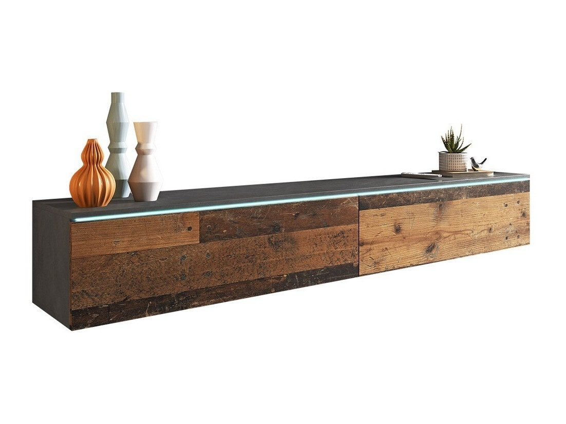 Mueble TV Sarasota 121 (Madera gris + Arbol envejecido)