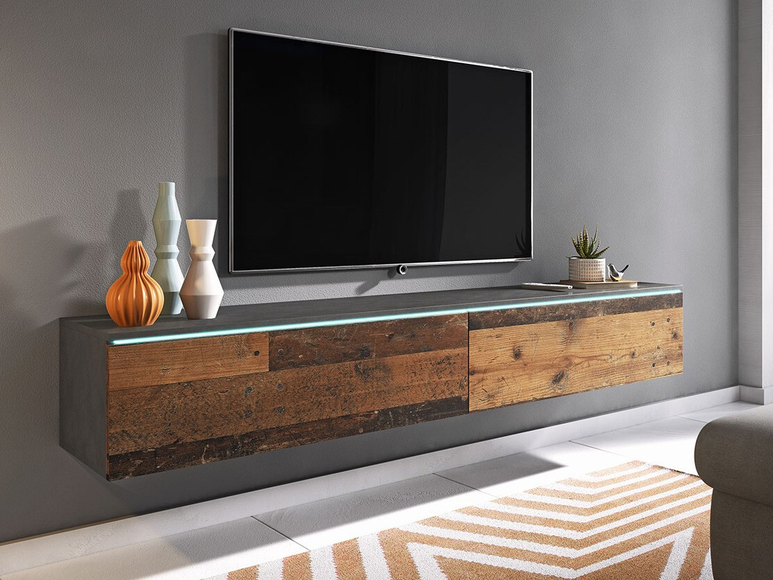 Mueble TV Sarasota 121 (Madera gris + Arbol envejecido)