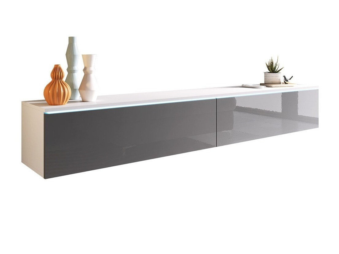 Mueble TV Scientia I (Blanco + Gris brillante)