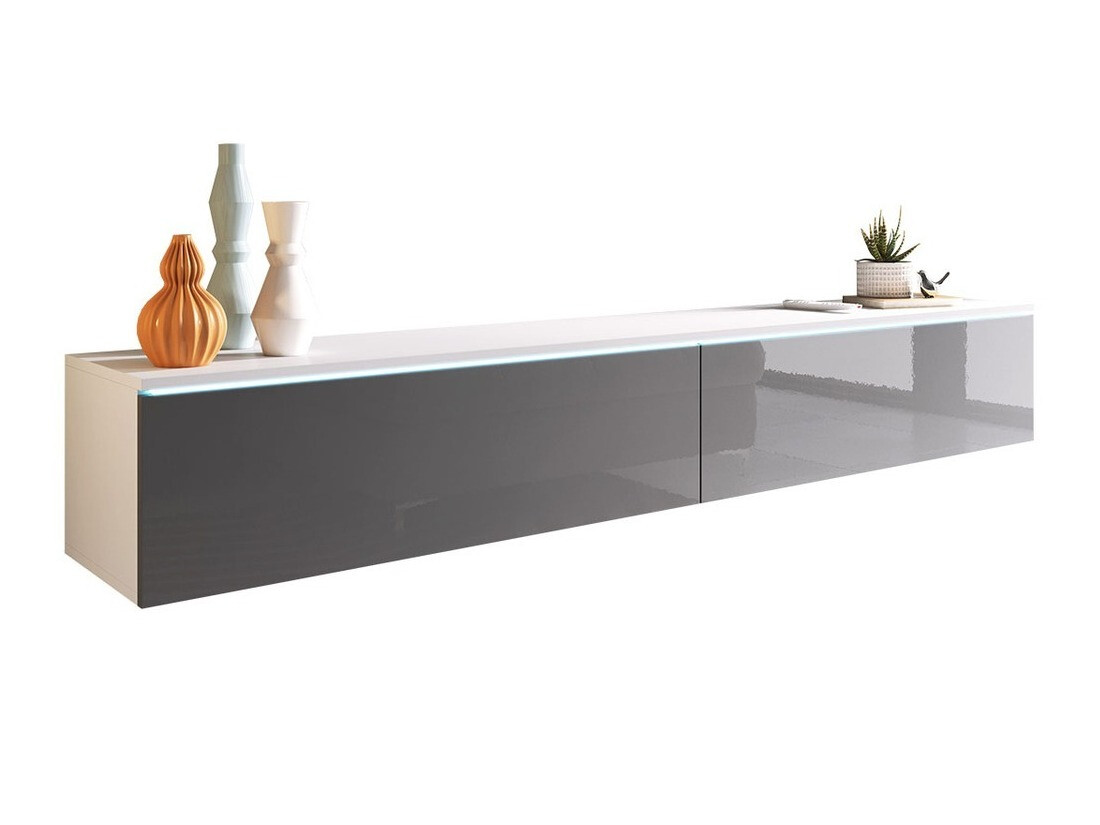 Mueble TV Scientia I (Blanco + Gris brillante)