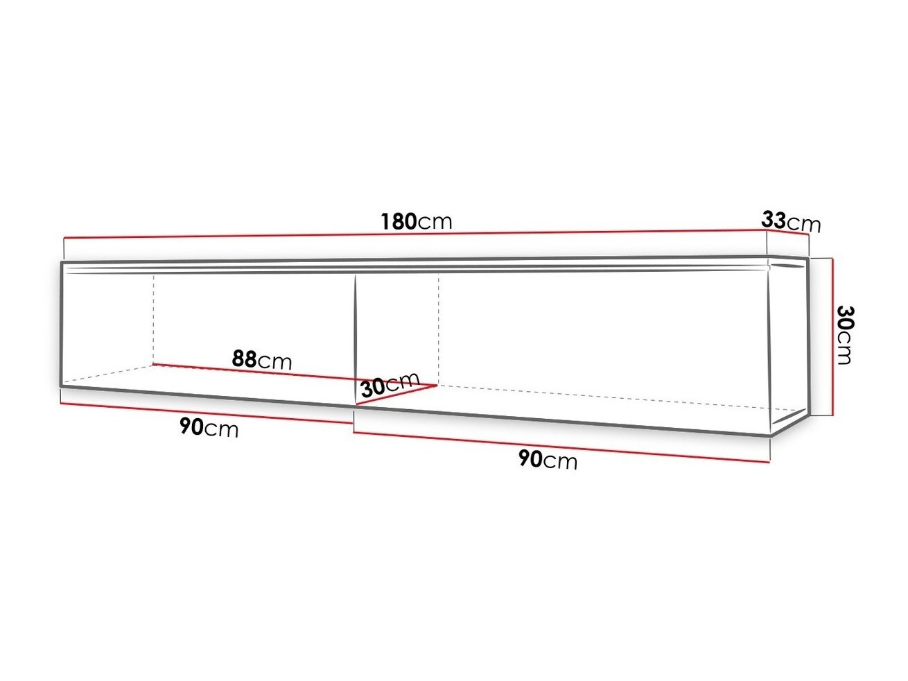 Mueble TV Scientia I (Madera gris + Blanco brillante)
