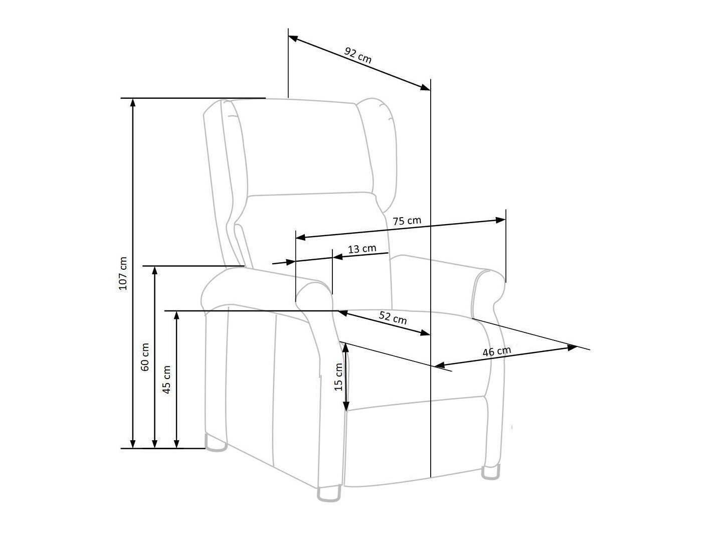 Sillón reclinable Houston 878 (Bluvel 86)