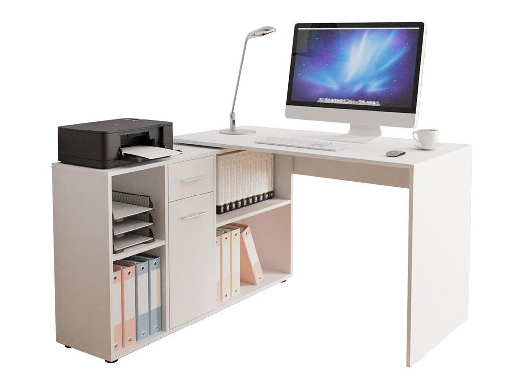 Mesa de ordenador esquinera Bristol 122 (Blanco)