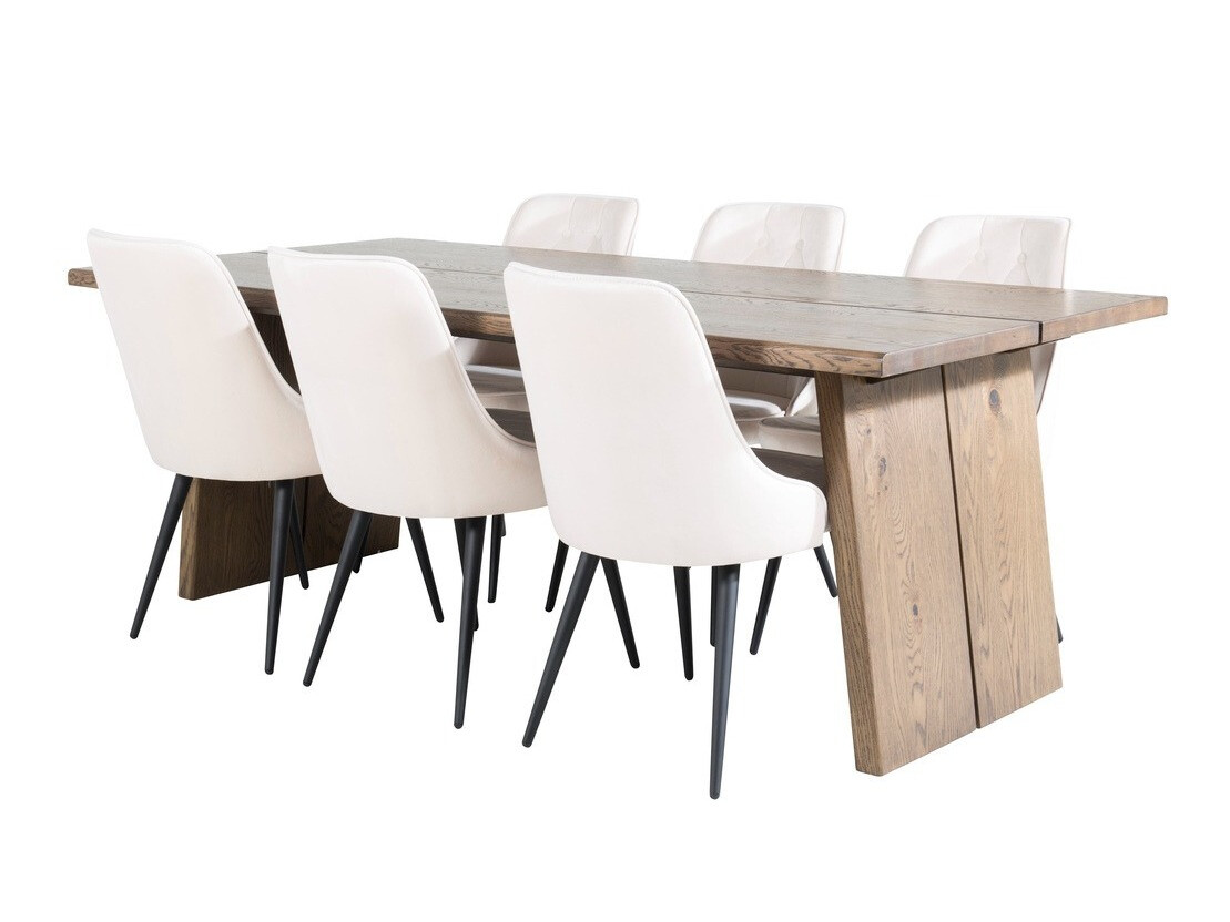 Conjunto de mesas y sillas para comedor Dallas 1807 (Negro + Beige)