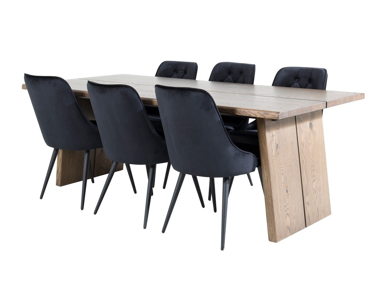 Conjunto de mesas y sillas para comedor Dallas 1807 (Negro)