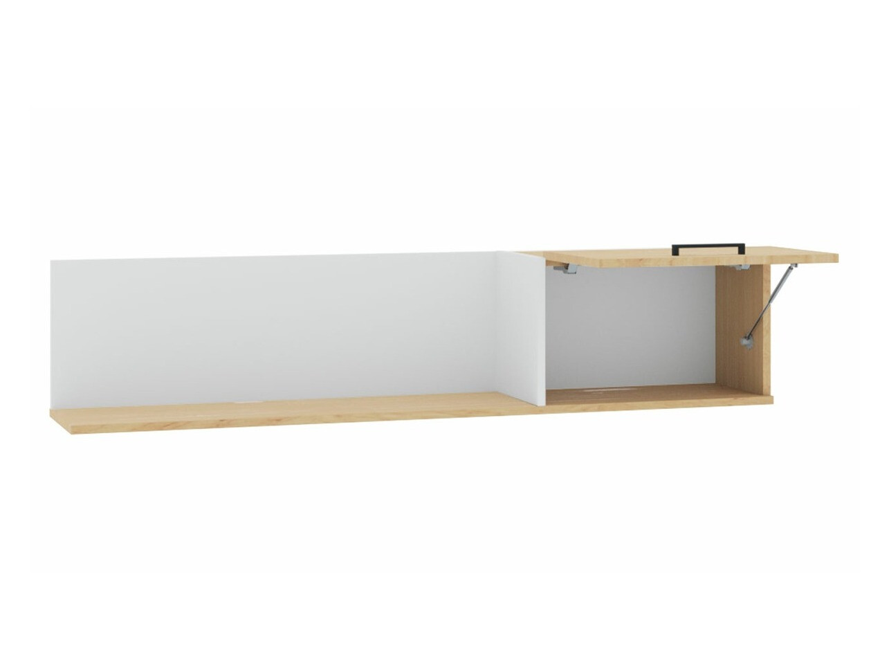 Estantería de pared Omaha S112 (Blanco + Roble claro)
