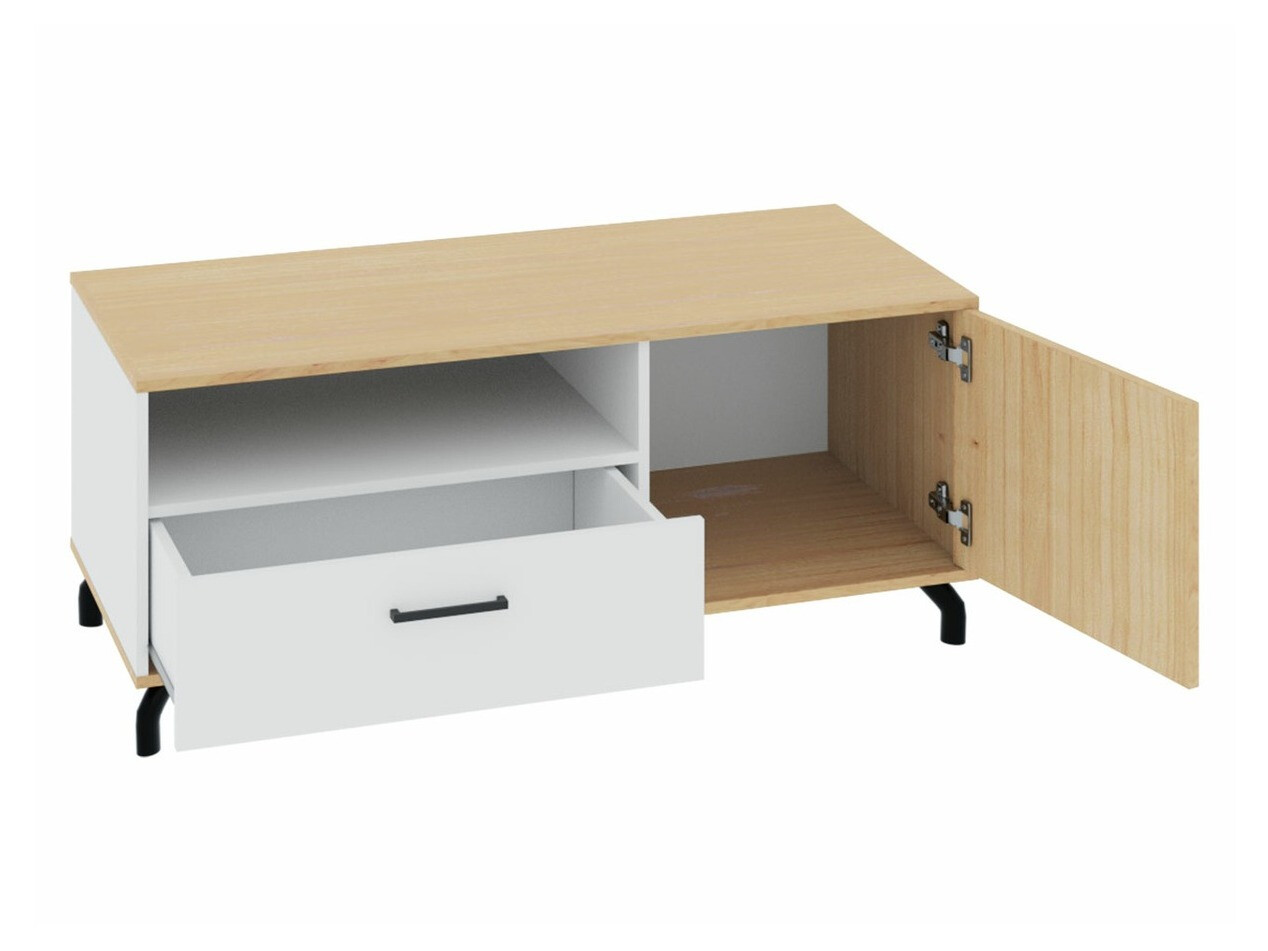 Mueble TV Omaha S107 (Blanco + Roble claro)