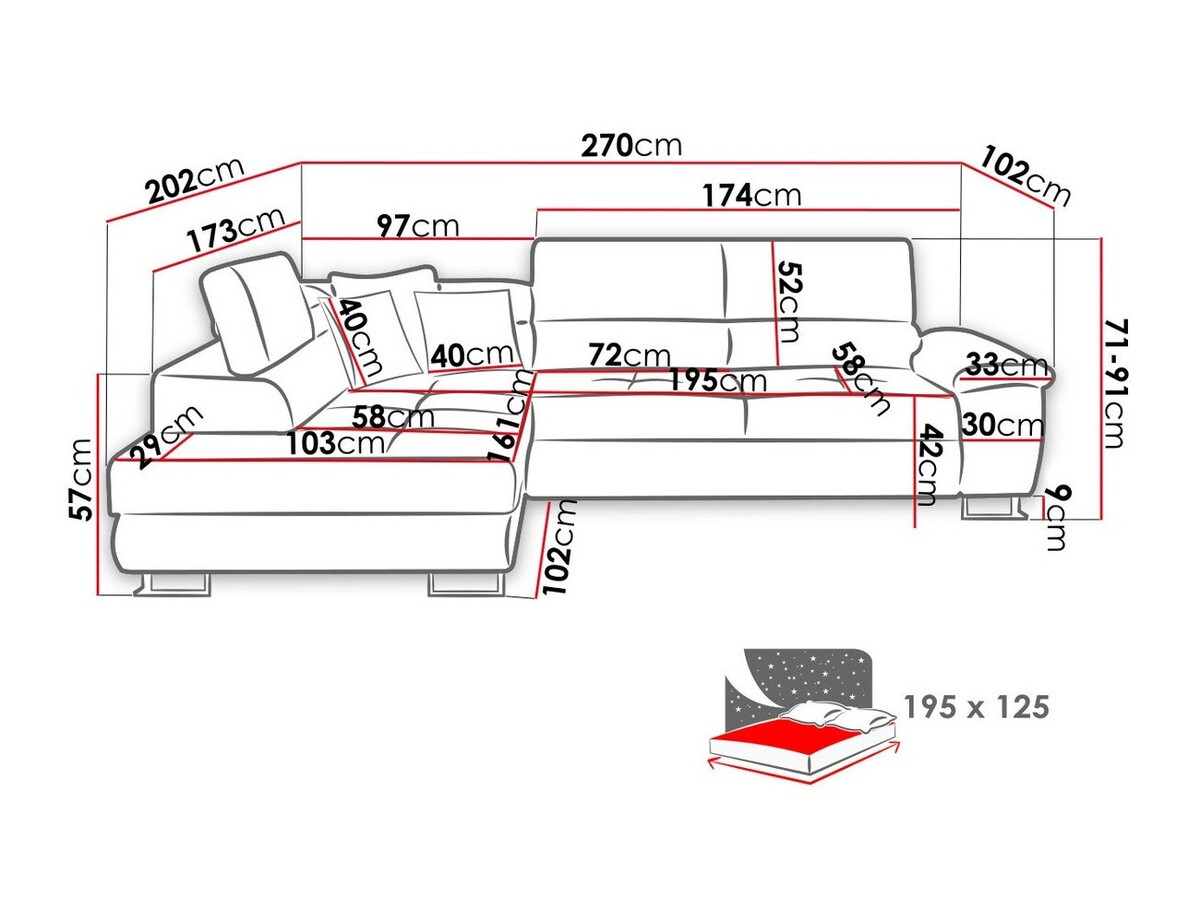 Sofá rinconero Comfivo 166 (Zetta 297 + Evo 26)
