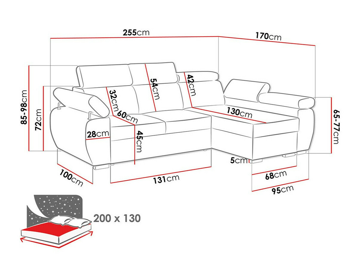 Sofá rinconero Columbus 132 (Paros 4)