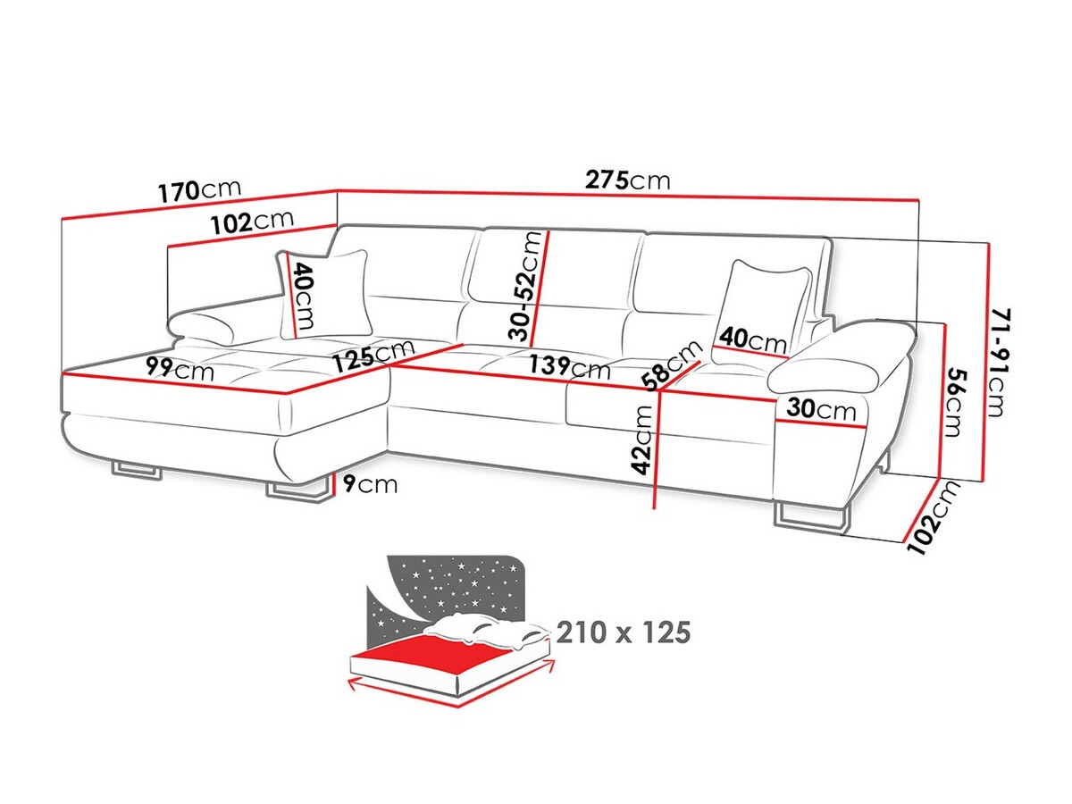 Sofá rinconero Comfivo 199 (Soft 017 + Bristol 2460 + Soft 017)