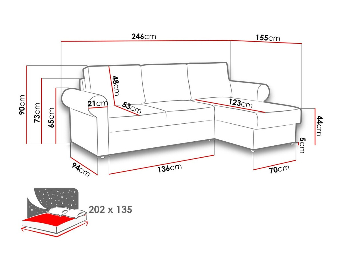 Sofá rinconero Columbus 131 (Kronos 09)