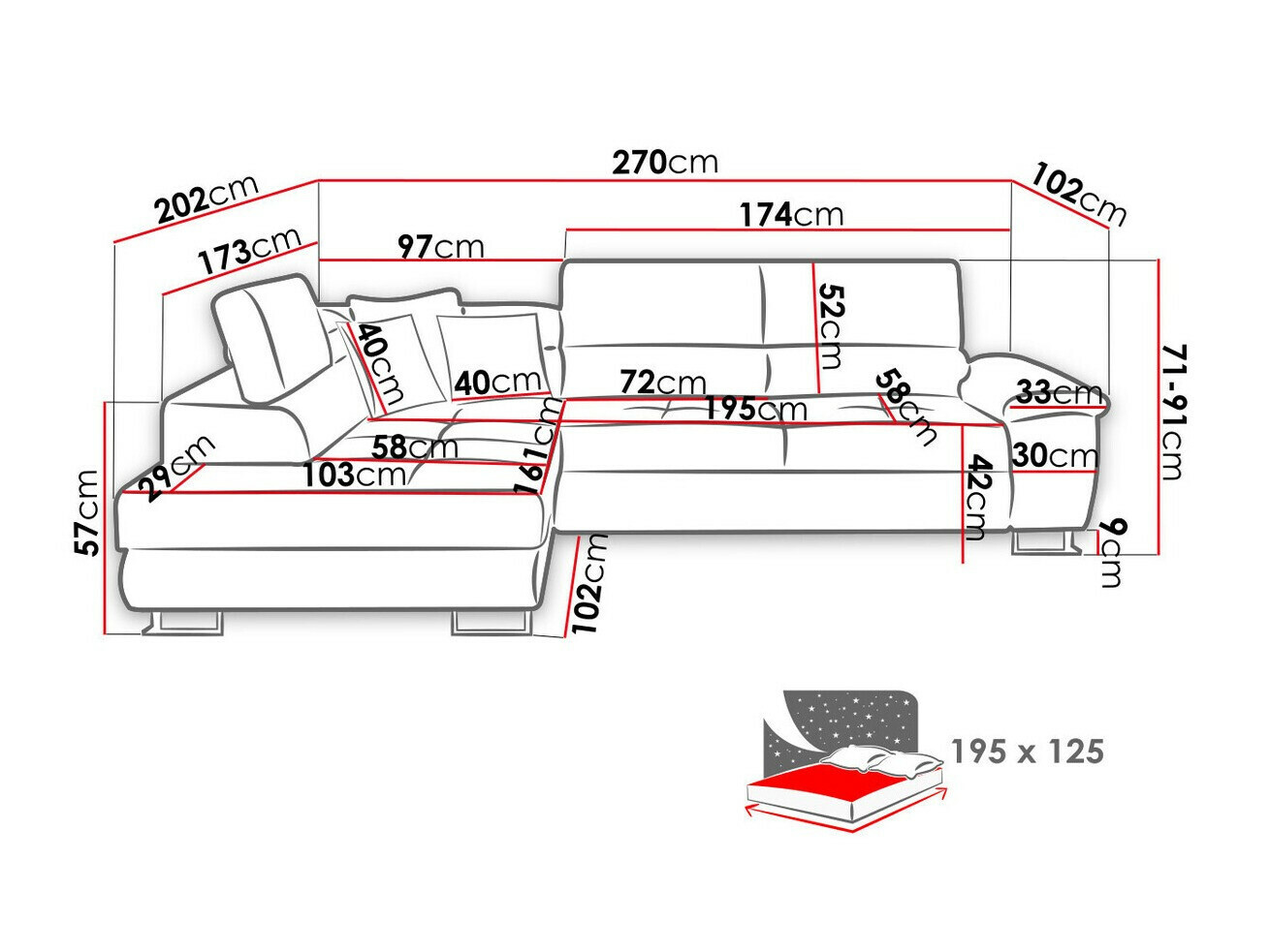Sofá rinconero Comfivo 166 (Matana 19 + Matana 17)