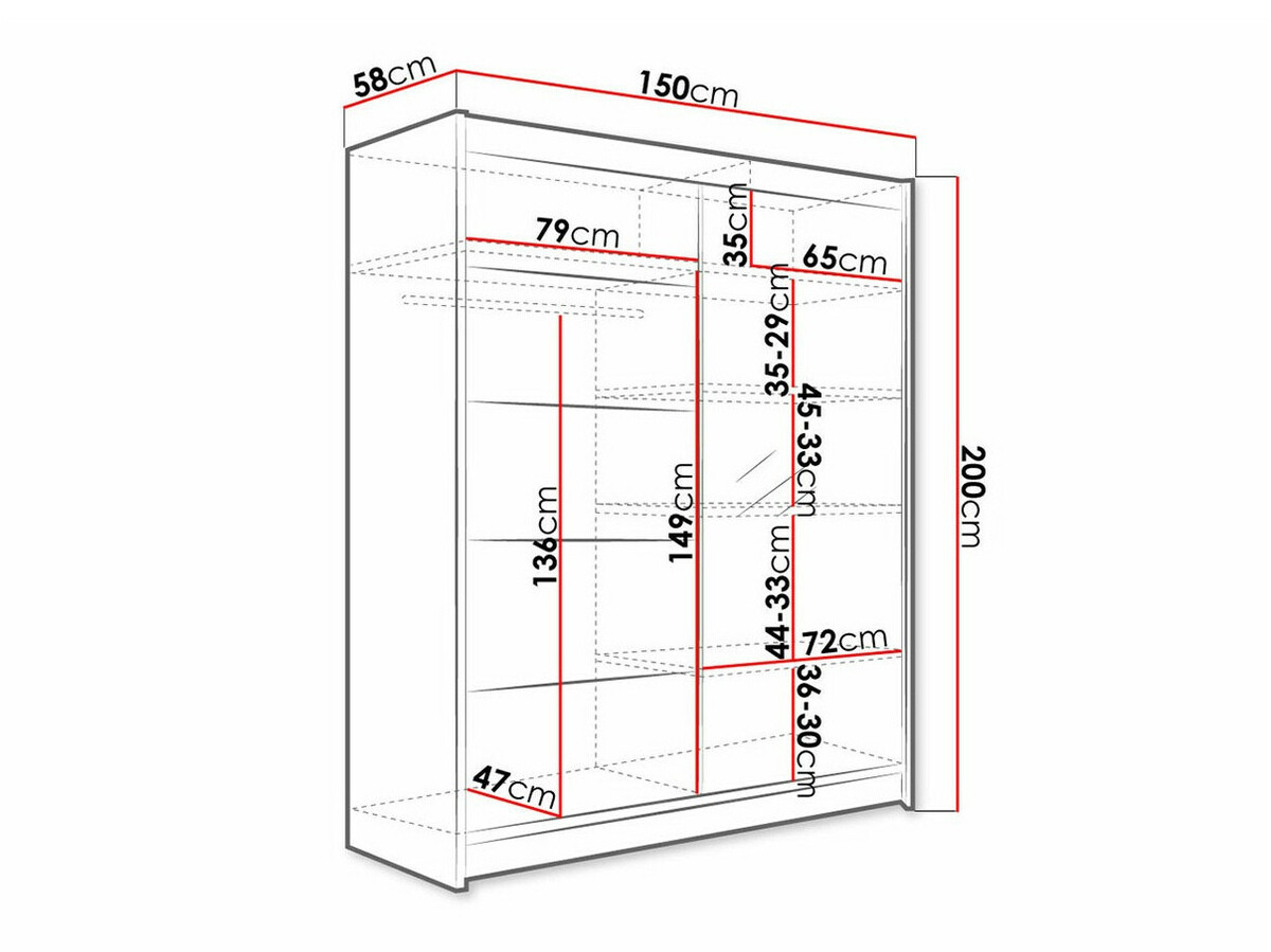 Armario Closico 143 (Blanco + Roble Sonoma)