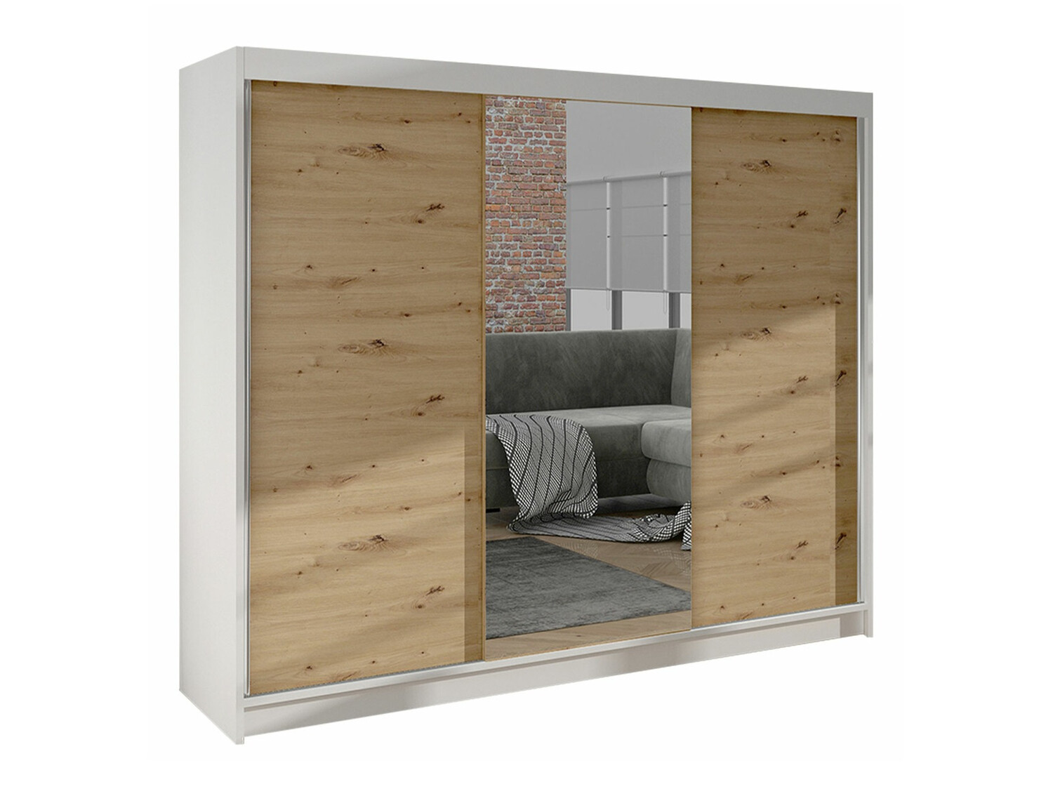 Armario Closico Durion I (Roble Artisan + Blanco)