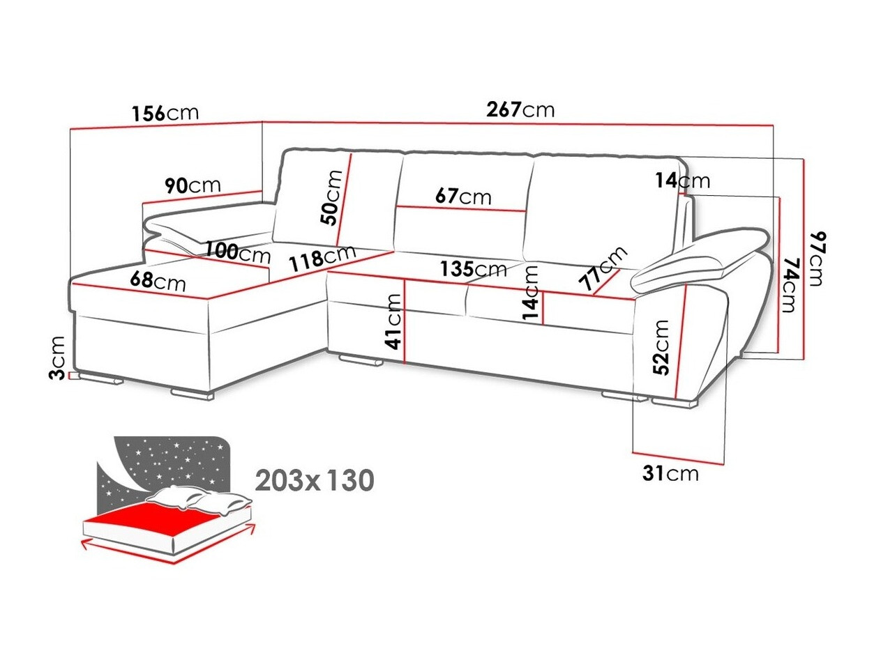 Sofá rinconero Arvada 114