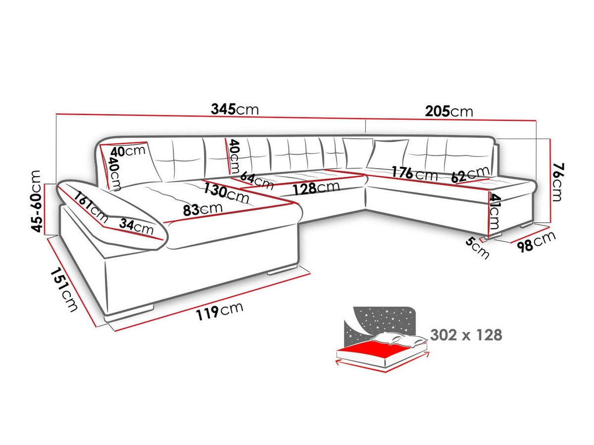 Sofá rinconero Comfivo 150 (Soft 017 + Bristol 2460)