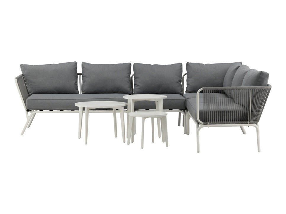 Conjunto de muebles de exterior Dallas 1084 (Gris + Blanco)
