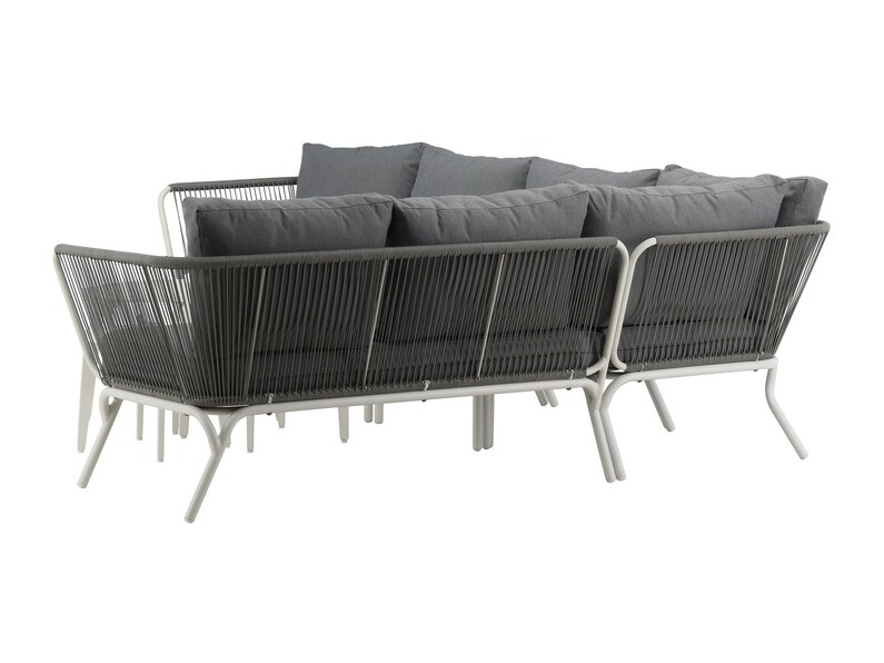 Conjunto de muebles de exterior Dallas 1084 (Gris + Blanco)