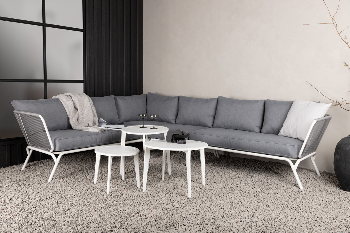 Conjunto de muebles de exterior Dallas 1084 (Gris + Blanco)