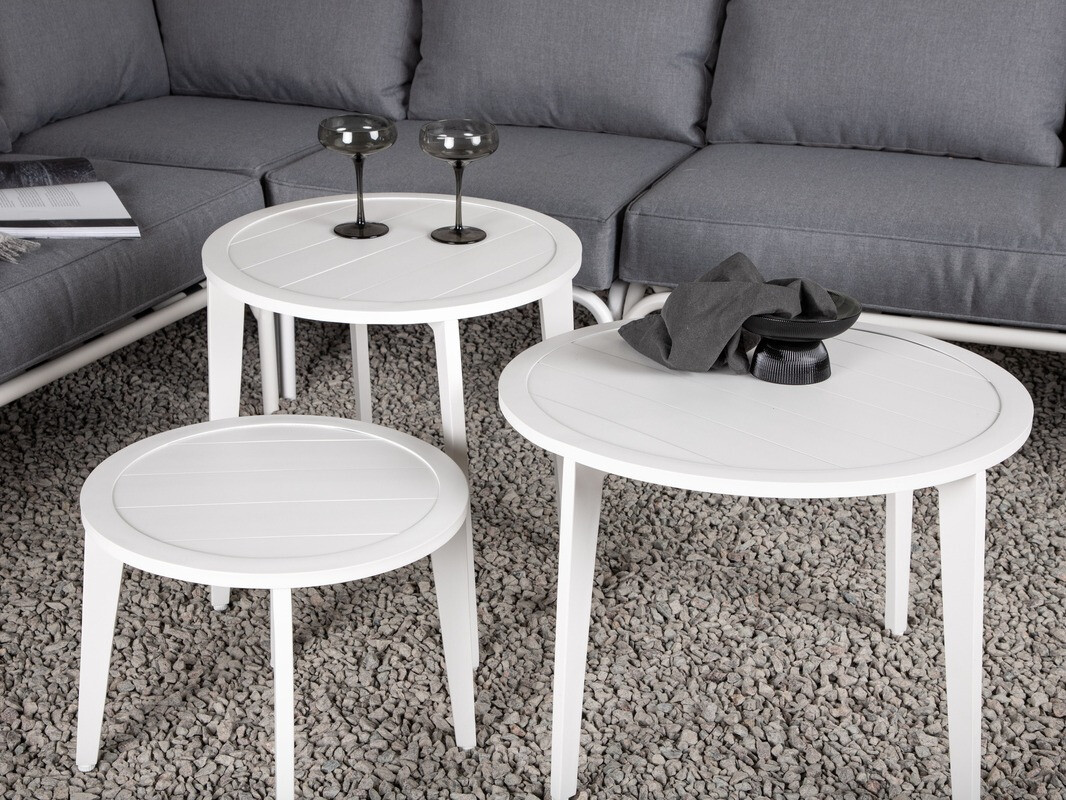 Conjunto de muebles de exterior Dallas 1084 (Gris + Blanco)