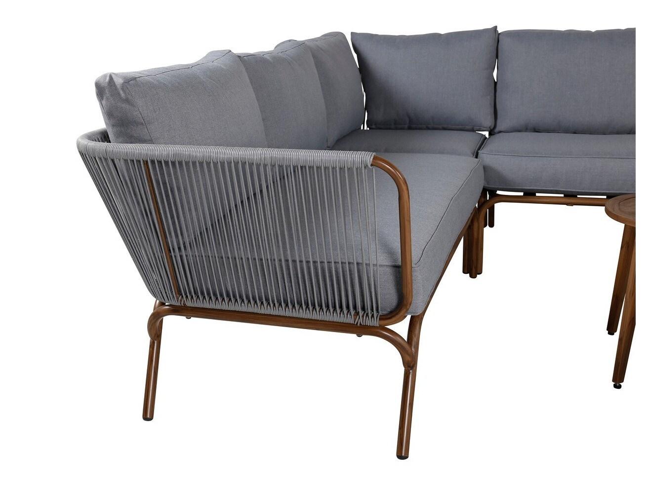 Conjunto de muebles de exterior Dallas 1084 (Gris + Madera maciza)