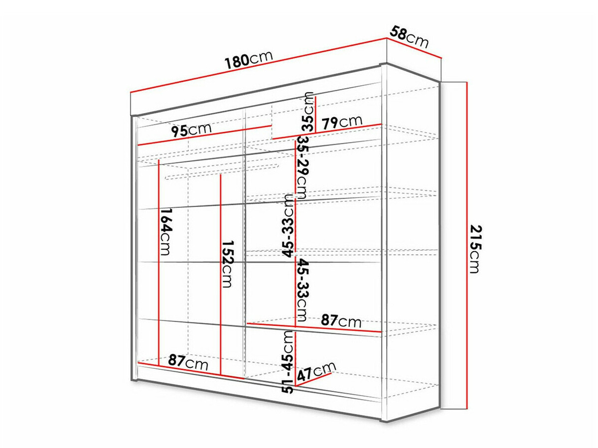 Armario Closico 153 (Blanco + Negro)