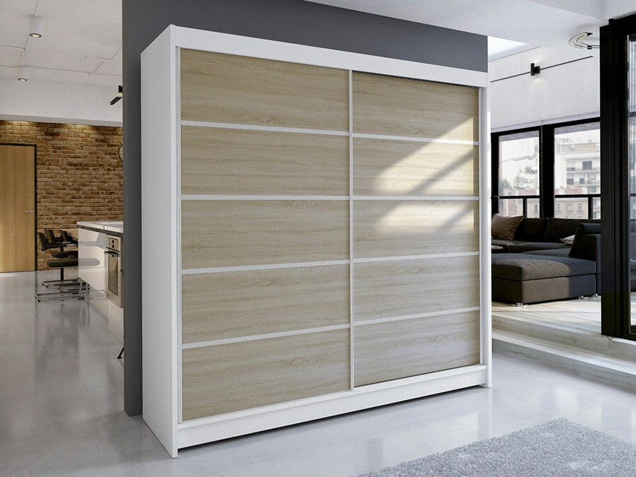 Armario Closico Cavaris IV (Blanco + Roble Sonoma)