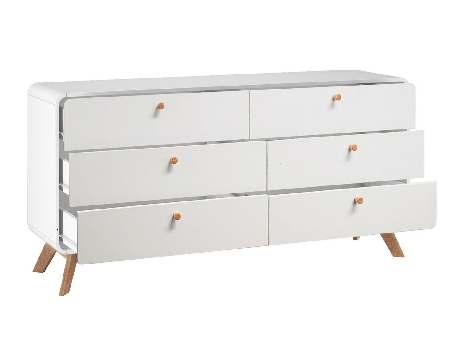 Cómoda Elbtena 101 (Blanco + Roble)