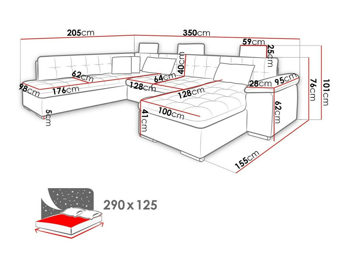 Sofá rinconero Comfivo 127 (Izquierda)