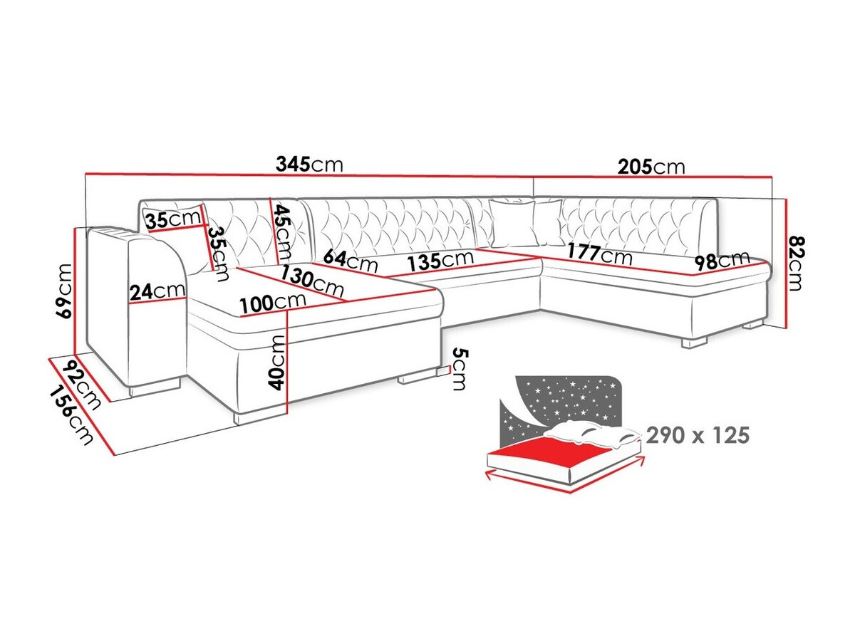 Sofá rinconero Comfivo 269 (Magic velvet 2250 + Senegal 825)