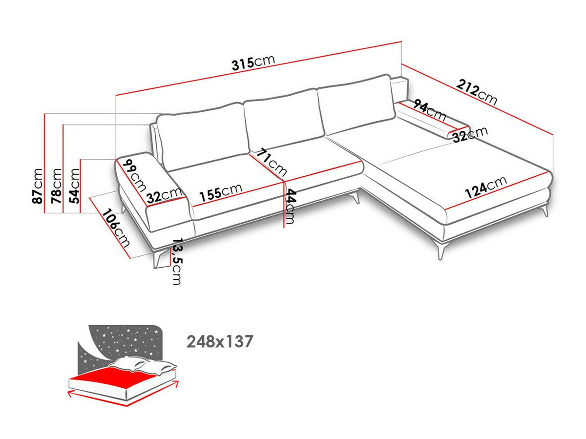 Sofá rinconero Lincoln 136 (Soro 13)