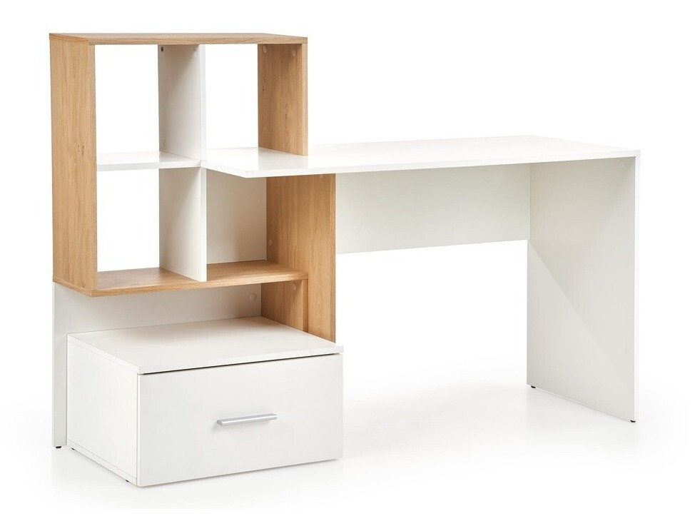 Mesa de oficina Houston 826 (Blanco + Roble dorado)