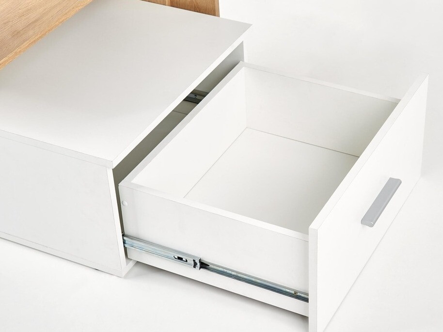 Mesa de oficina Houston 826 (Blanco + Roble dorado)