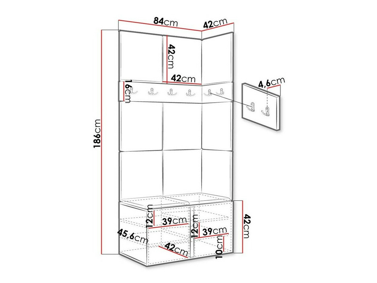 Conjunto para recibidor Hartford 264 (Grafito)