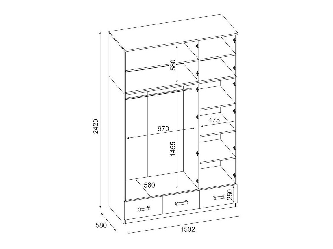 Armario Lexington 159 (Roble de lefkada)