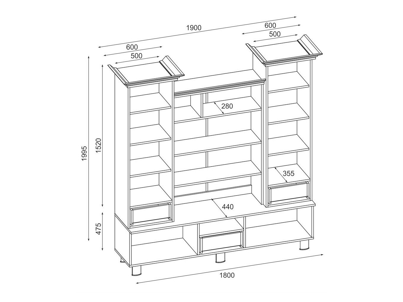 Conjunto de salón Lexington 111 (Roble Sonoma)