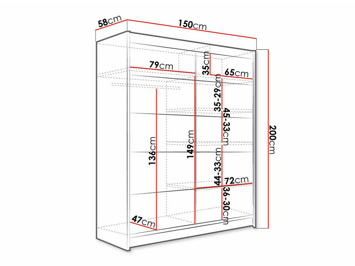 Armario Closico 145 (Roble oscuro)