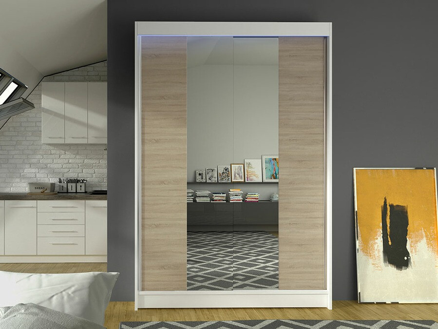 Armario Closico 148 (Blanco + Roble Sonoma)