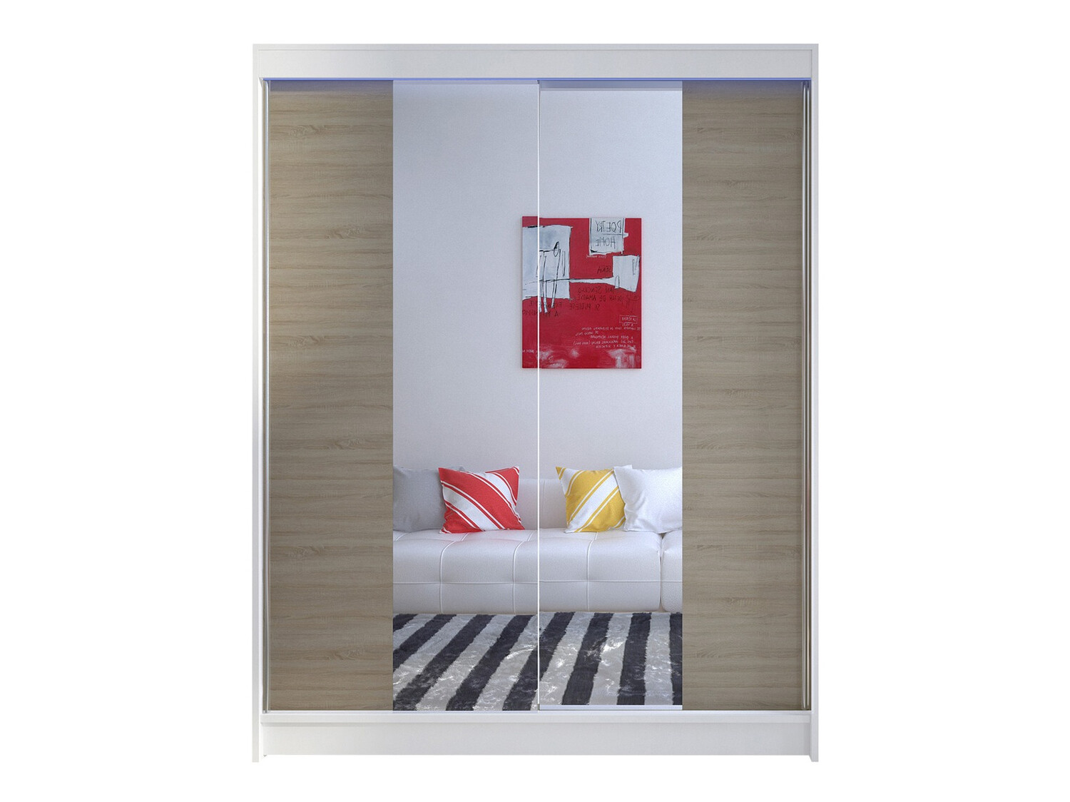 Armario Closico Vastor II (Blanco + Roble Sonoma)