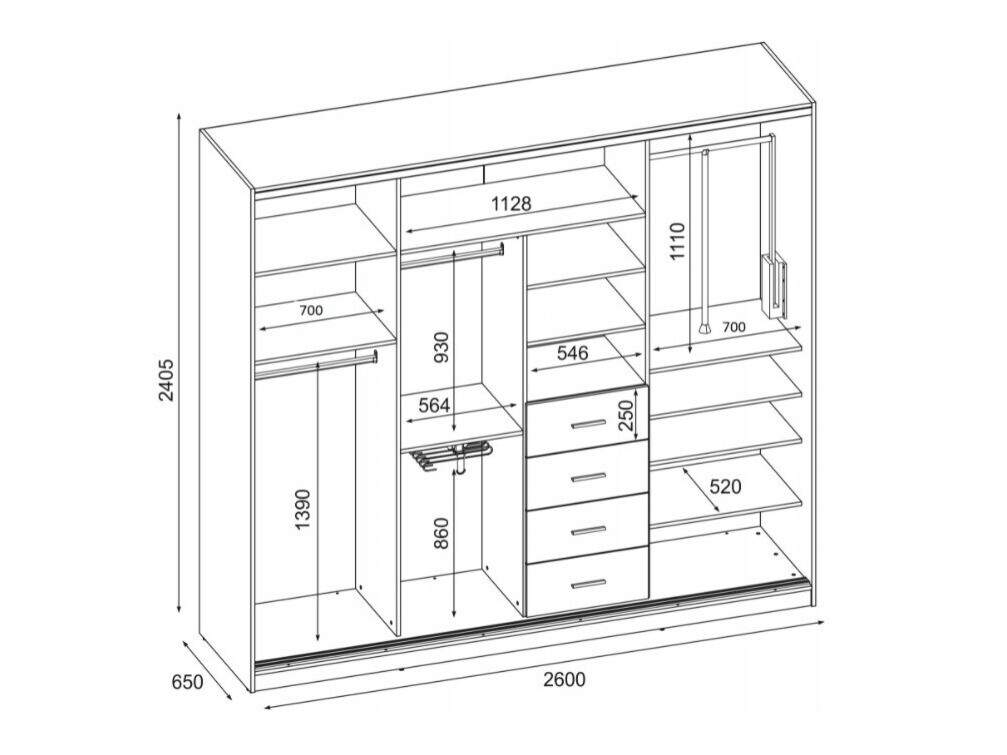 Armario Lexington 149 (Roble Sonoma + Blanco)