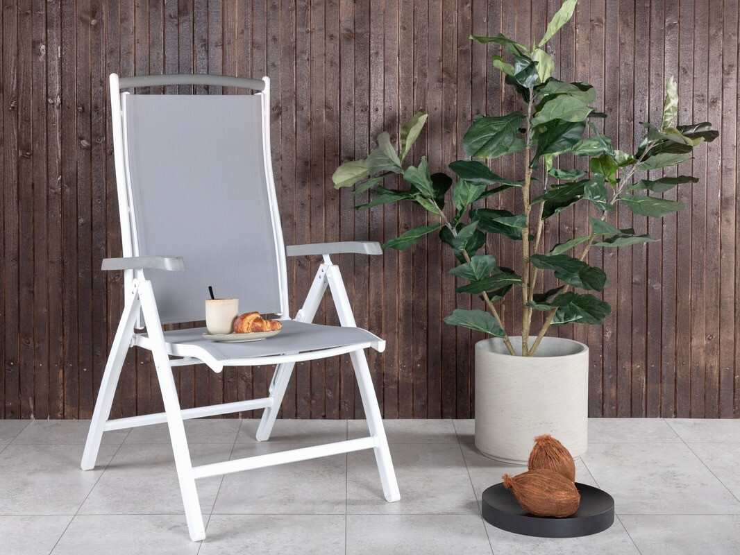 Silla para exterior Dallas 742 (Gris + Blanco)