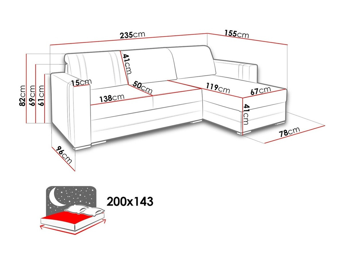Sofá rinconero Edinburg 101 (Inari 28 + Cayenne 1112)