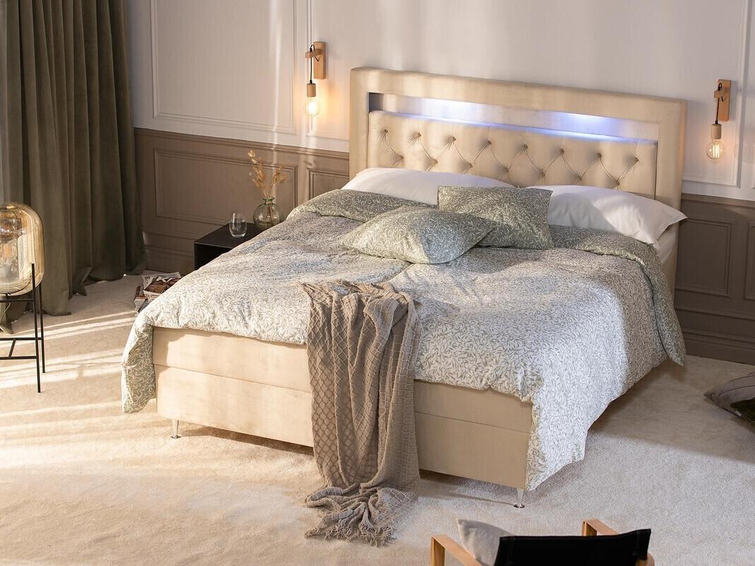 Cama continental Seattle 137 (Beige)