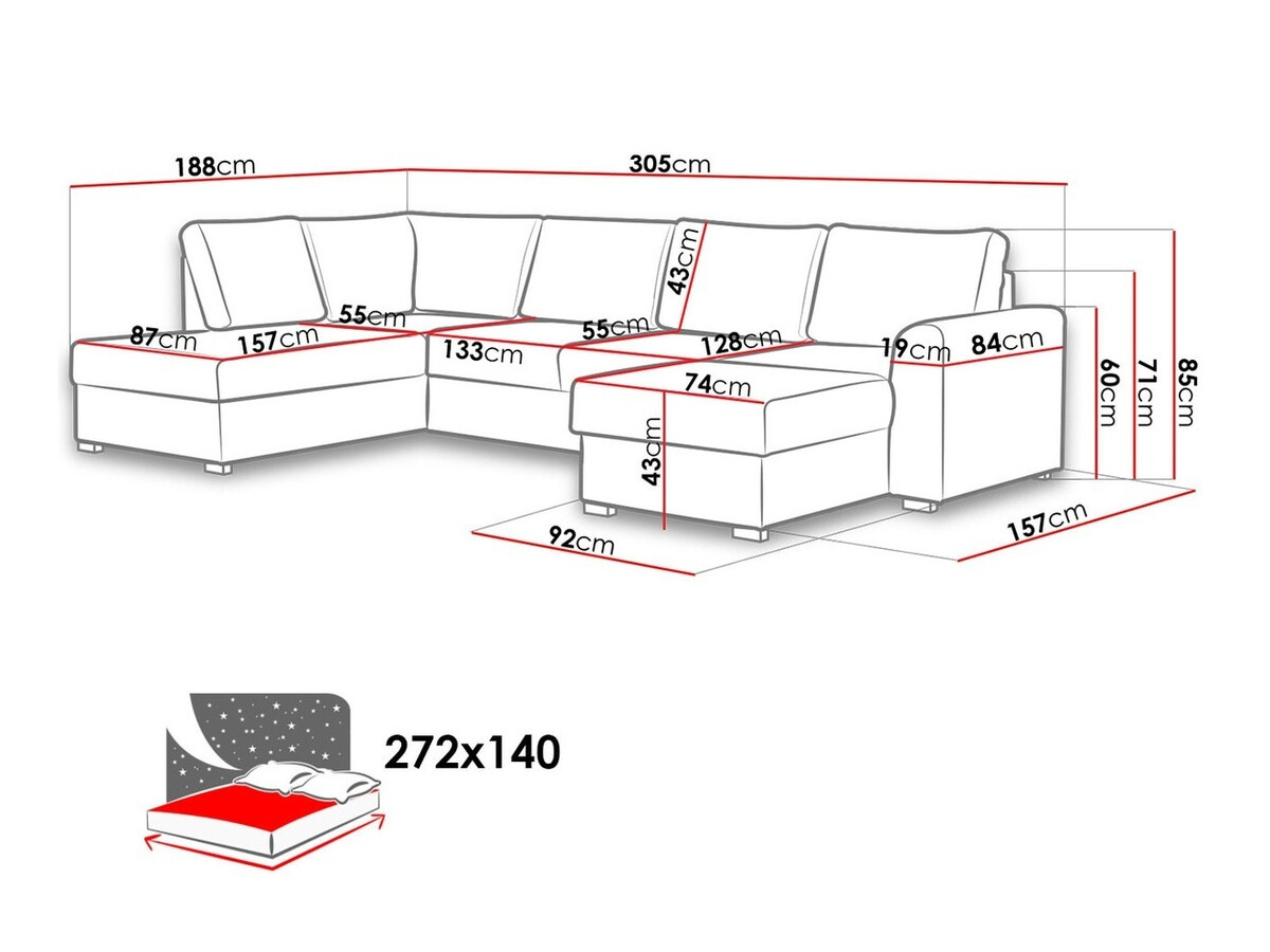 Sofá rinconero Comfivo Flumen II (Abriamo 04)