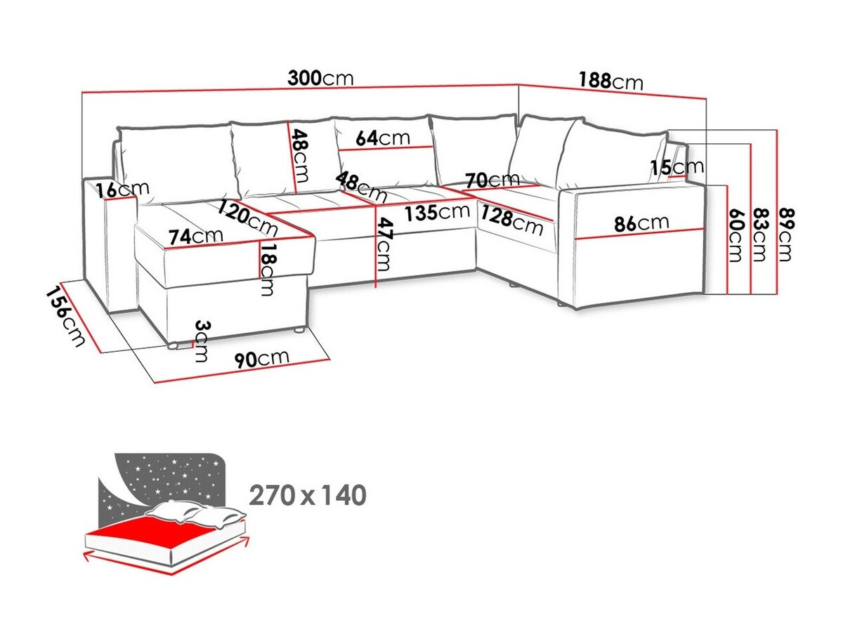 Sofá rinconero Providence 144 (Loca 30)