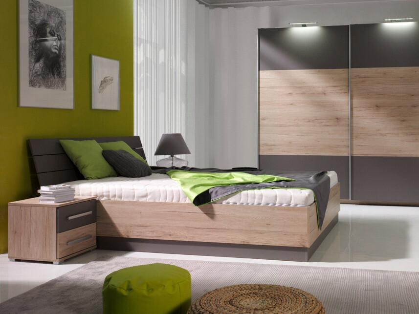 Cama Murrieta 149 (Roble sanremo + Gris)