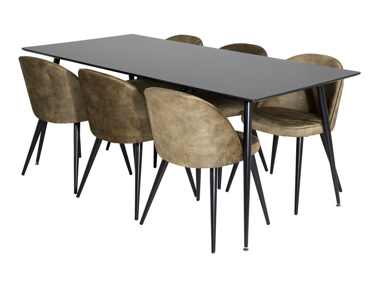 Conjunto de comedor Dallas 1509 (Verde polvoriento + Negro)