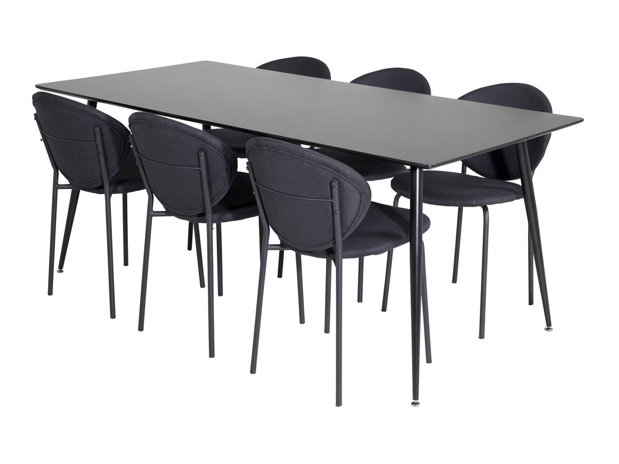 Conjunto de comedor Dallas 1518 (Negro)