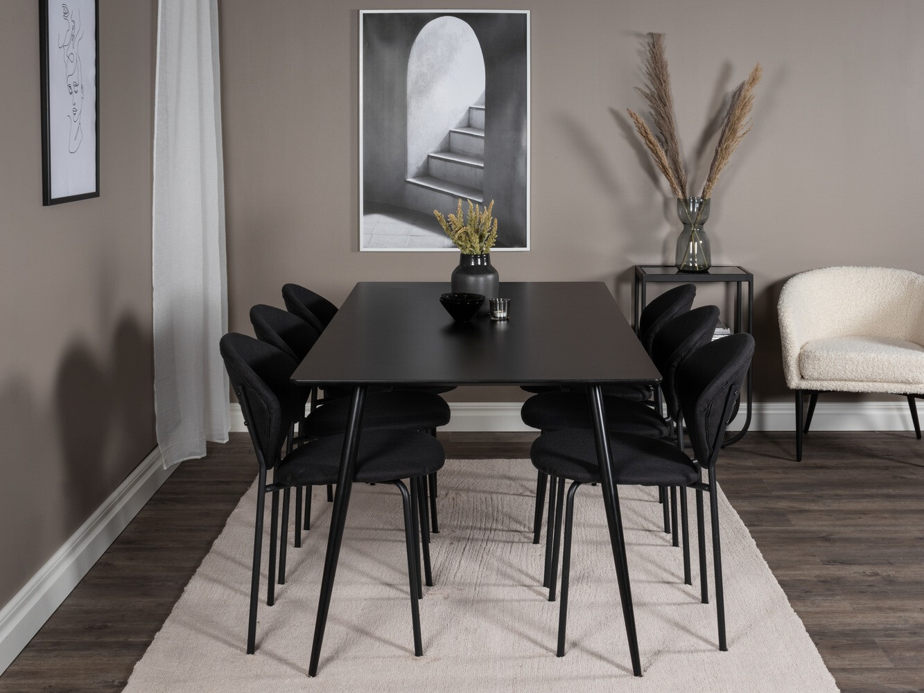 Conjunto de comedor Dallas 1518 (Negro)